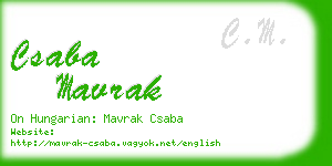 csaba mavrak business card